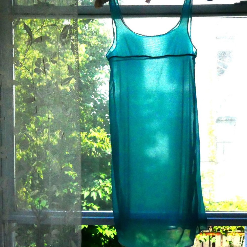 women's turquoise mesh dress size xs handmade